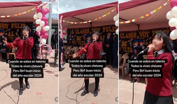 Escolar convierte inicio de clases en concierto de cumbia: “De frente a Corazón Serrano”