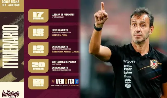 ¡Itinerario oficial de la Vinotinto!: Venezuela se alista para amistosos contra Italia y Guatemala
