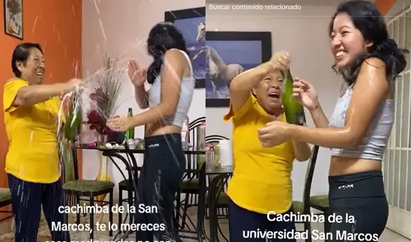 Ingresante a la UNMSM fue bañada en champán por su madre tras ingreso a Medicina: “¡Qué orgullo!