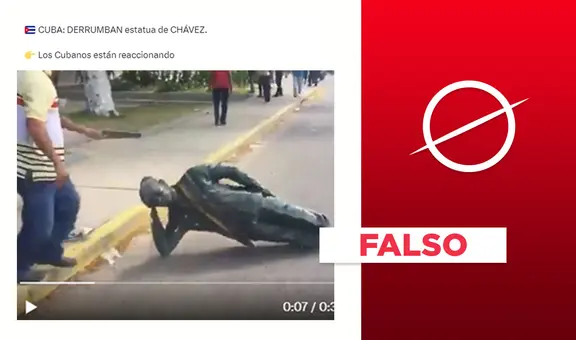 La destrucción de la estatua de Hugo Chávez no es reciente ni ocurrió en Cuba