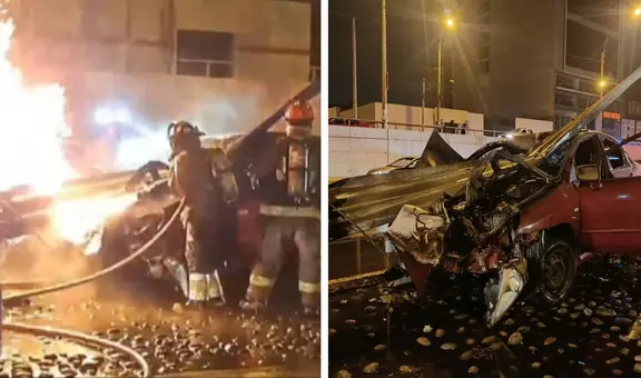 La Victoria: conductor muere luego de que su auto se incendiara en plena Vía Expresa