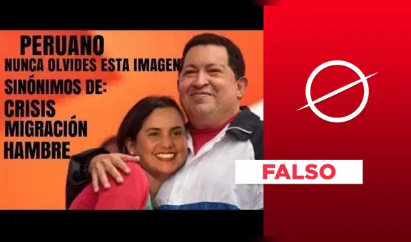 Esta foto no muestra a Verónika Mendoza abrazando al fallecido Hugo Chávez