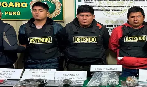 Puno: capturan a delincuentes que aterrorizaban en carreteras con granadas de guerra y un dron