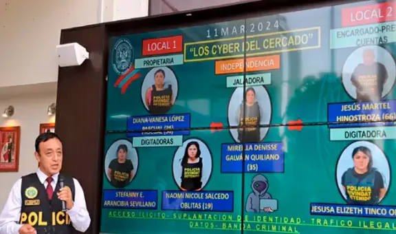 PNP detiene a Los Cyber del Cercado, quienes vendían datos personales a tan solo 15 soles