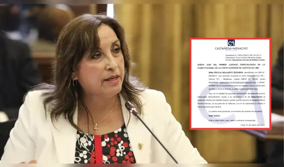 Dina Boluarte desconoce el habeas corpus presentado en el Poder Judicial a su favor por el caso Rolex