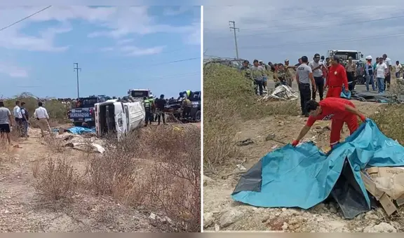 Piura: 4 personas fallecen tras choque entre minivan y camión en Paita