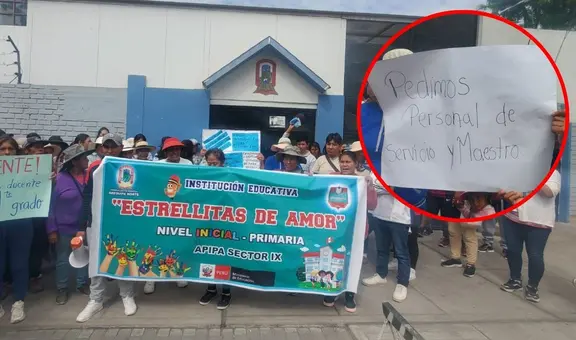 Padres protestan por falta de profesores en colegio de Arequipa: niños aún no empiezan el año escolar