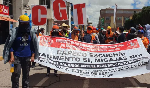 Trabajadores de construcción civil de Lima, Puno y Arequipa protestan para exigir mejoras salariales