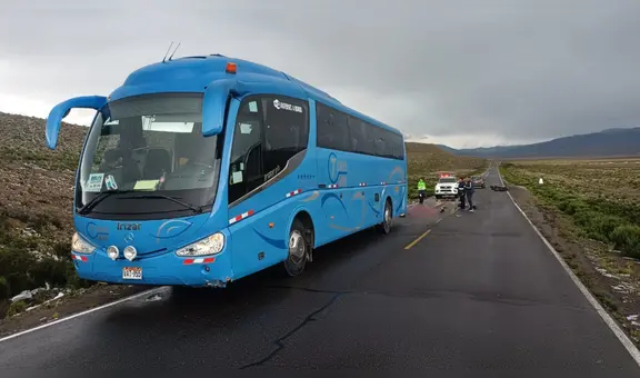 Arequipa: choque entre bus y motocicleta termina con muerte de 2 personas en Caylloma
