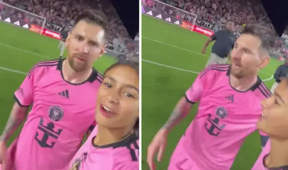 Messi y el inusual pedido a una fan que invadió la cancha para evitar que la seguridad la atrape