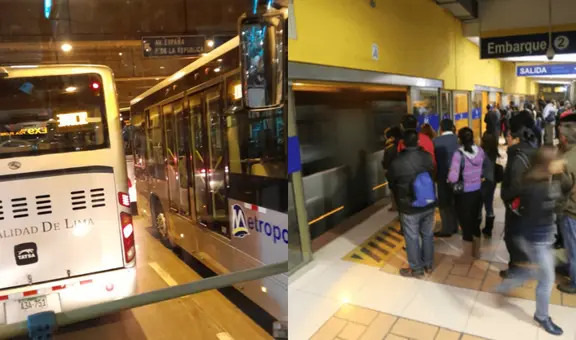 Metropolitano: reportan bus malogrado en Estación Central y usuarios caminan para llegar a sus destinos