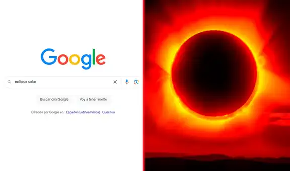 ¿Qué ocurre cuando escribes 'eclipse solar' en Google? Buscador preparó una sorpresa