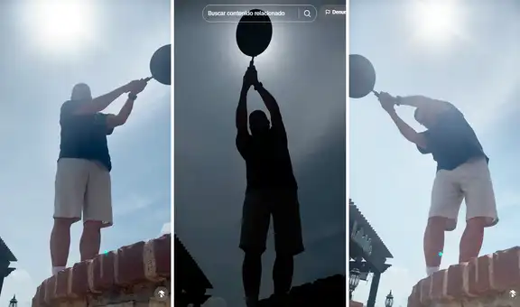 Joven recrea eclipse solar con un sartén y usuarios le dicen: “Ya no tendré que esperar 30 años”
