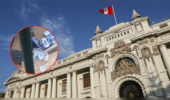 Desde pañales hasta restos de comida: aparecen bolsas de basura en la fachada del Congreso