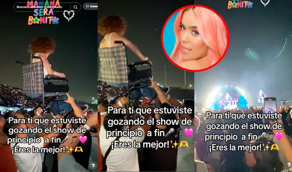 Karol G: Joven con discapacidad va a concierto y amigos levantan su silla de ruedas para que vea el show