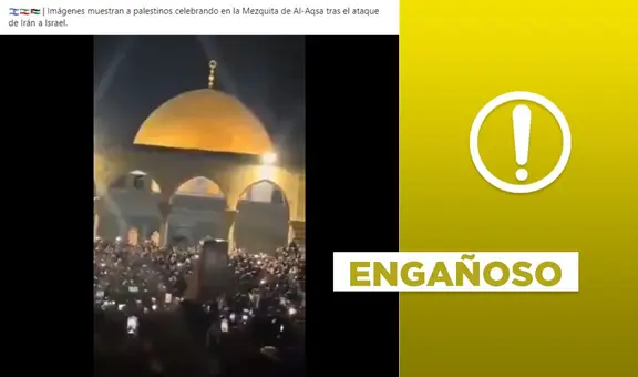 Video no muestra a palestinos "celebrando" en la mezquita de Al-Aqsa el ataque de Irán a Israel