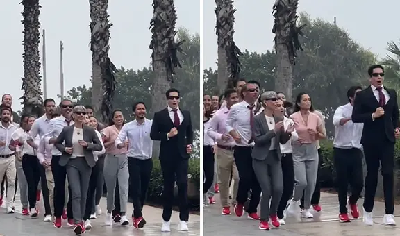 Trabajadores con saco y corbata trotan hacia su oficina en Miraflores: “Parece un capítulo de 'The Office'”