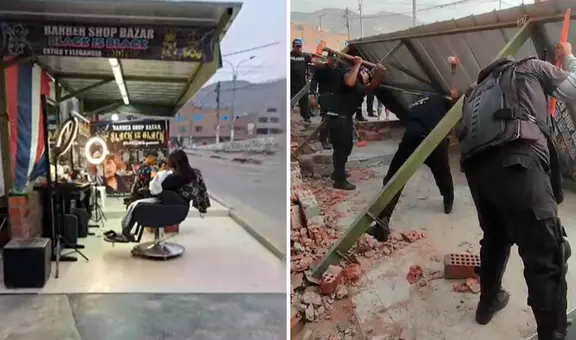 Barbería invadió vereda en San Juan de Lurigancho: tenía losetas y techo de calamina
