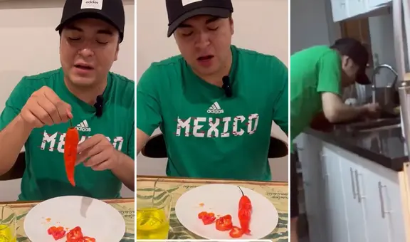 Mexicano prueba por primera vez el ají limo peruano y sorprende: “Estoy llorando”