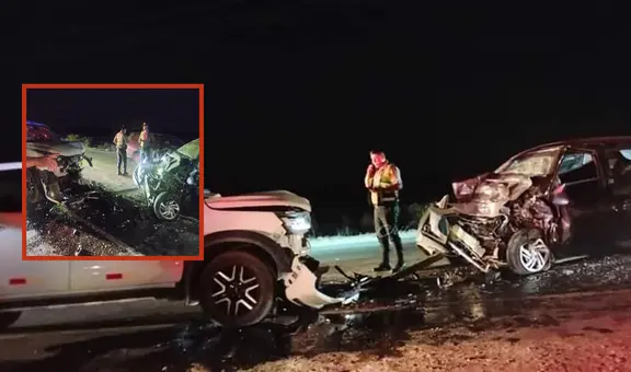 Padre muere en choque de auto contra camioneta en carretera de Piura: sus 2 hijos quedan graves