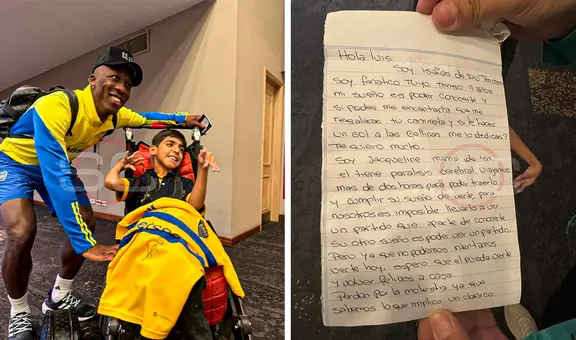 Luis Advíncula cumplió el sueño a hincha de Boca Juniors con parálisis cerebral que quería conocerlo