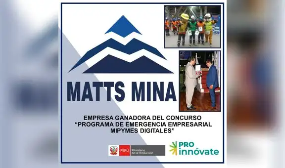 Matts mina S.A.C ganó concurso Mipymes Digitales de ProInnóvate