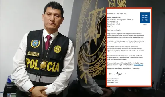 Harvey Colchado se reunirá con organización internacional de DD. HH. tras ser separado de la Diviac