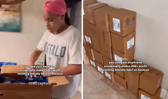 Pareja estadounidense sorprende en TikTok tras ganar US$20.000 al revender sal en Amazon