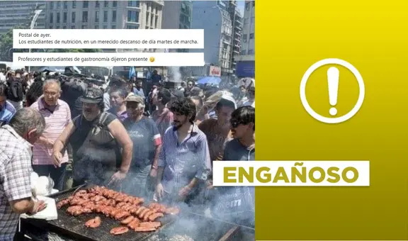 Imagen no muestra a profesores y estudiantes en la marcha universitaria de Argentina