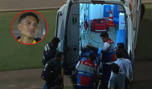 Yotún tuvo que ser retirado del partido en ambulancia y generó preocupación en Paolo Guerrero