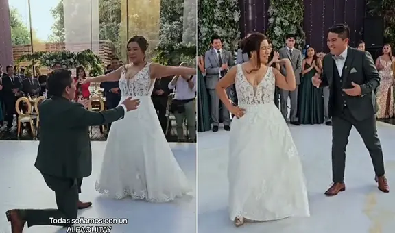 Novios sorprenden al bailar ‘Alpaquitay’ en fiesta de su boda: “¡Mira! Una estrella que se cae”