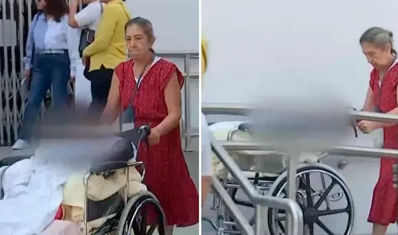 Surco: mujer de 92 años arriesga su vida al llegar en silla de ruedas al Banco de la Nación para reclamar aportes