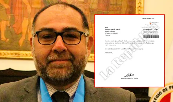 Eduardo Guerrero, asesor de Dina Boluarte, renuncia a su cargo dentro del gabinete técnico presidencial