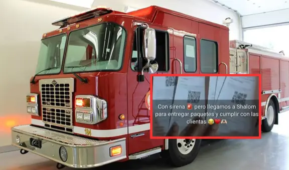 Ate: bombera utiliza unidad de emergencia para entregar pedidos de ropa y ahora es extorsionada