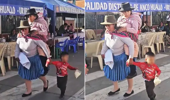 Peruana cargó en la espalda a su madre y conmovedora escena es viral: “Ahora me toca a mí cuidarte, mamá”
