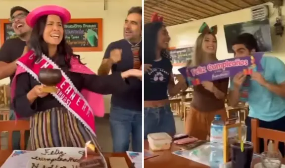 Elenco de ‘Al fondo hay sitio’ sorprende a Nidia Bermejo al cantarle cumpleaños en quechua