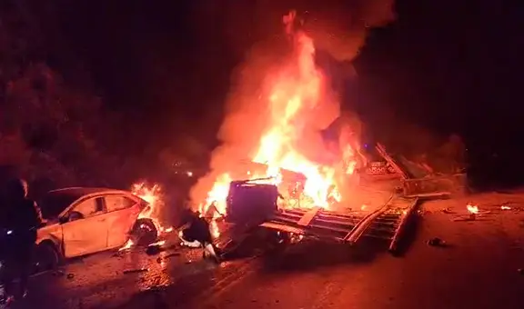 Choque múltiple de 5 vehículos en Carretera Central deja un fallecido en San Mateo de Huanchor