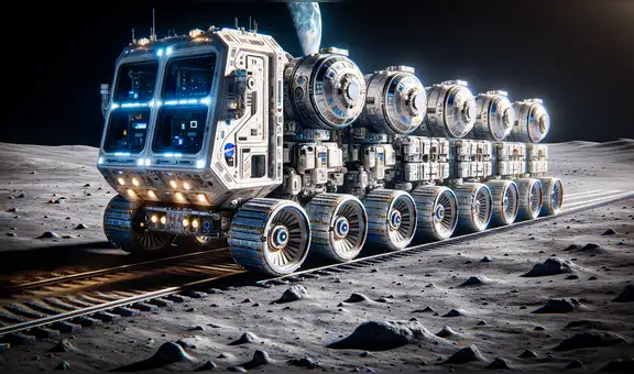 El primer sistema de trenes en la Luna que realizaría la NASA para misiones aeroespaciales en 2032