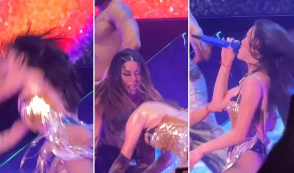 Danna Paola sufrió estrepitosa caída durante su concierto en Lima: ¿qué pasó con la cantante mexicana?