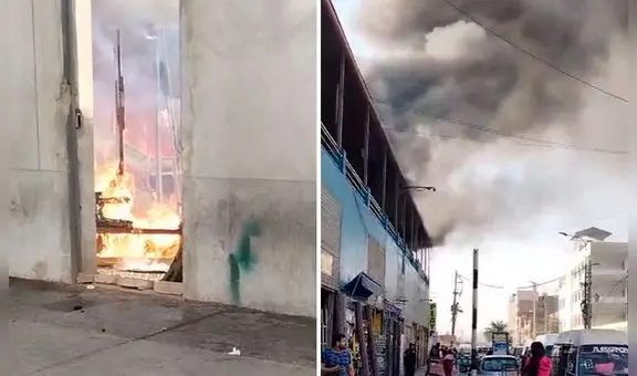 Cercado de Lima: reportan incendio en almacén de tubos de construcción, cerca de la Plaza Unión