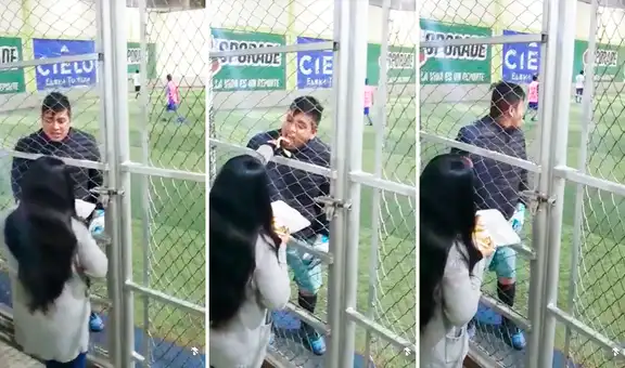 Peruana da de comer a su pareja mientras él jugaba fútbol con sus amigos