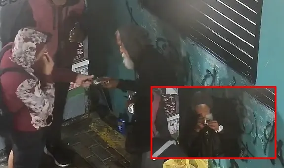 Adulto mayor 'El Brujo' visto nuevamente vendiendo y consumiendo droga en Pueblo Libre