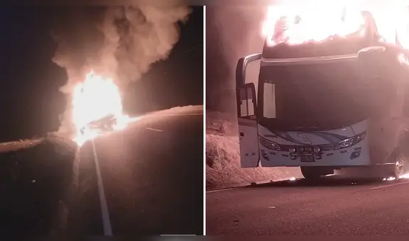 Arequipa: bus de la empresa Julsa se incendia y pasajeros se salvan de morir