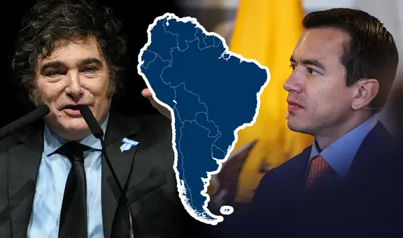 Javier Milei y Daniel Noboa son los presidentes de Sudamérica con mayor popularidad, según encuesta