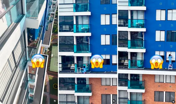 Mujer arriesga su vida al limpiar ventanas en un piso 23 sin protección y las redes estallan: “Riesgo extremo”