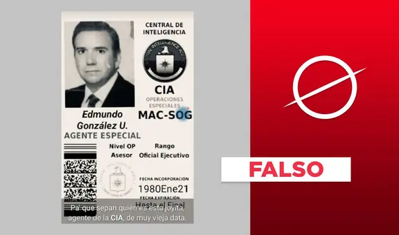 Carnet no evidencia que Edmundo González sea un "agente especial de la CIA"