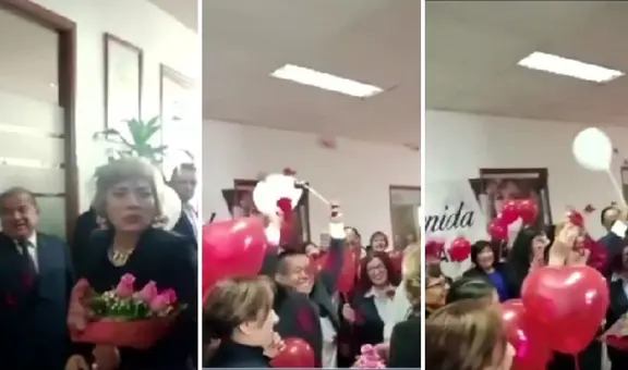 Con globos y pétalos de rosas: así fue la bienvenida a Zoraida Ávalos en el Ministerio Público