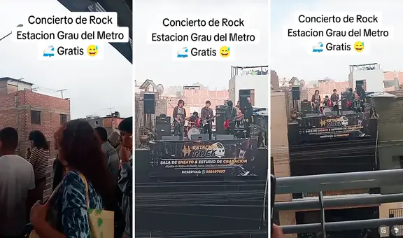 Banda de rock sorprende con concierto en azotea frente a la estación Grau y les dicen: "Se creían los Beatles"