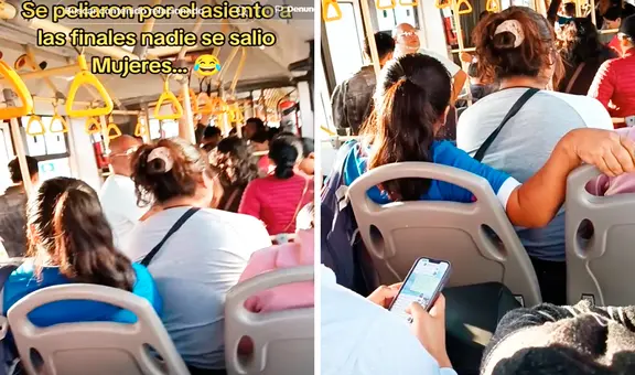 Mujeres pelean por asiento en bus de Lima y usuarios bromean: “Apretadas, pero jamás derrotadas”