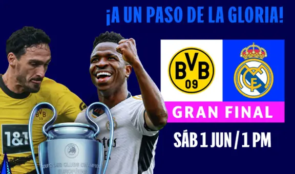 La final de Champions 2024 entre Real Madrid vs. Dortmund podrá disfrutarse por señal abierta